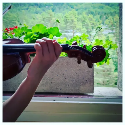 Posición en el violín fundamental para hacer música